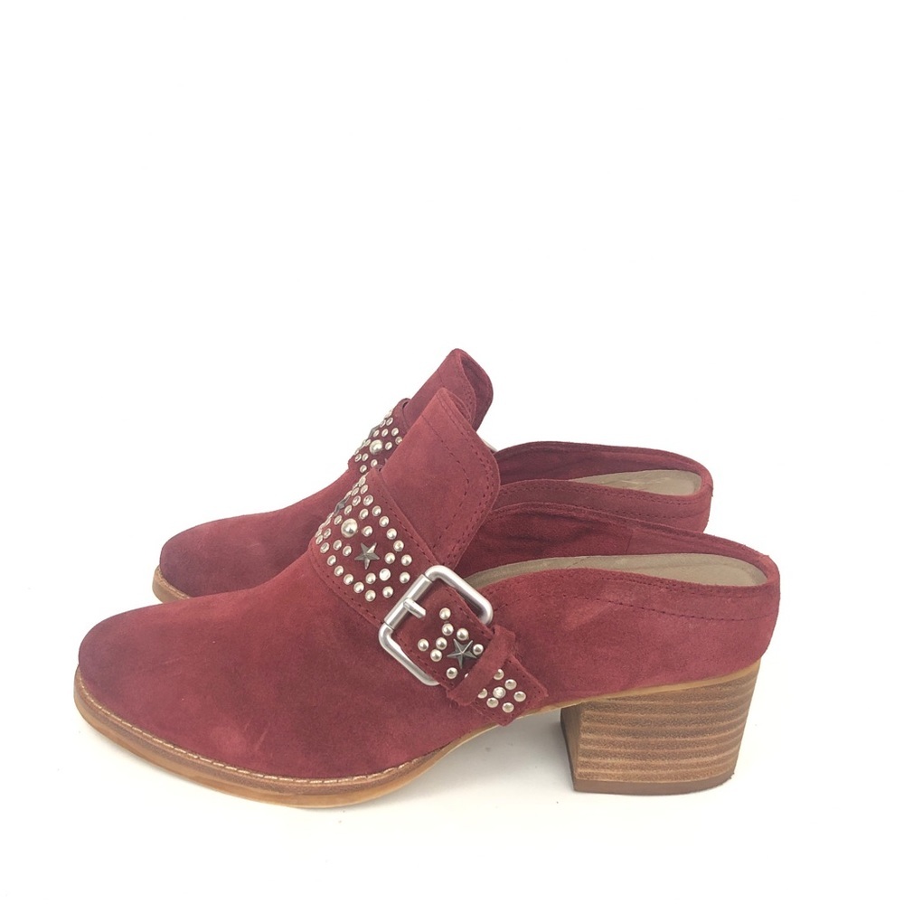 Earth Size 7 Denton Red Suede Studs Stars Mule - Picture 3 of 6